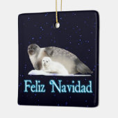 Feliz Navidad - Ringed zegel Keramisch Ornament (Links)