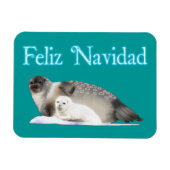 Feliz Navidad - Ringed zegel Magneet (Horizontaal)