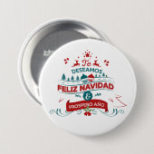 Feliz Navidad ronde knop Button 7,6 Cm (Voorkant /achterkant)
