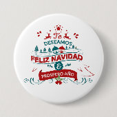 Feliz Navidad ronde knop Ronde Button 7,6 Cm (Voorkant)