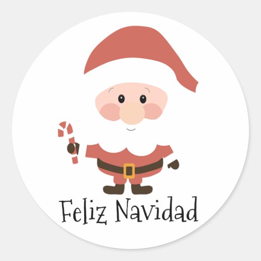 Feliz Navidad Ronde Sticker (Voorkant)