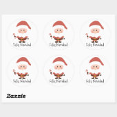Feliz Navidad Ronde Sticker (Vel)
