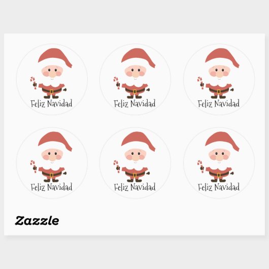 Feliz Navidad Ronde Sticker (Vel)
