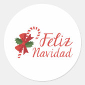 Feliz Navidad Ronde Sticker (Voorkant)