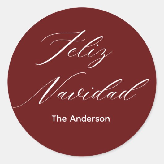 feliz navidad ronde sticker (Voorkant)