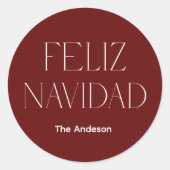 feliz navidad ronde sticker (Voorkant)