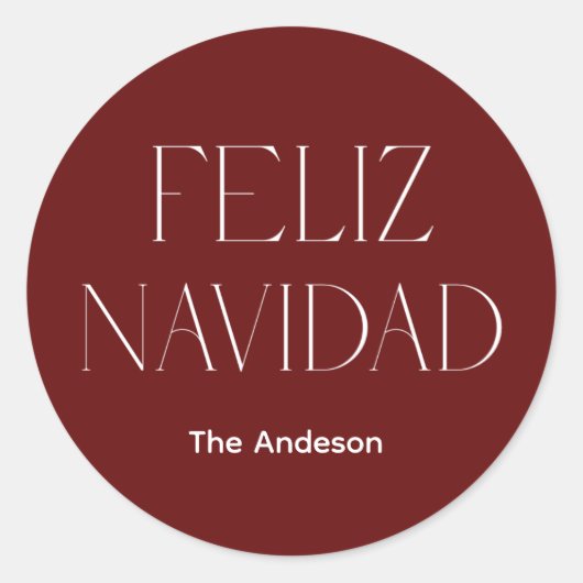 feliz navidad ronde sticker (Voorkant)