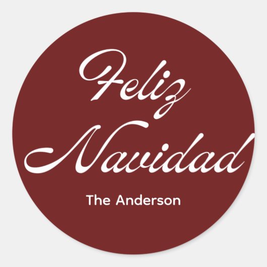 feliz navidad ronde sticker (Voorkant)