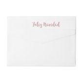 Feliz Navidad Roos Goud Roze Faux Glitter (Achterkant)