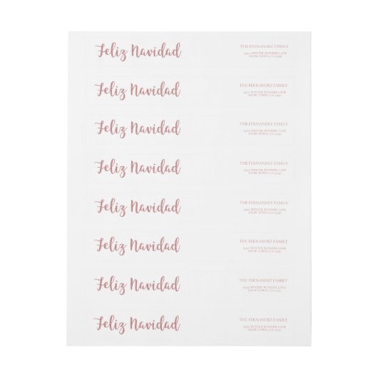 Feliz Navidad Roos Goud Roze Faux Glitter (Vel)