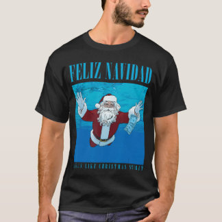 feliz navidad ruikt naar kerstgeest vriend t-shirt