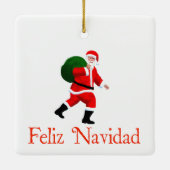 Feliz Navidad - Santa Claus Keramisch Ornament (Achterkant)