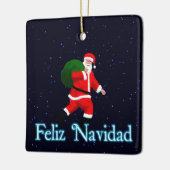 Feliz Navidad - Santa Claus Keramisch Ornament (Links)