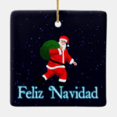 Feliz Navidad - Santa Claus Keramisch Ornament (Achterkant)