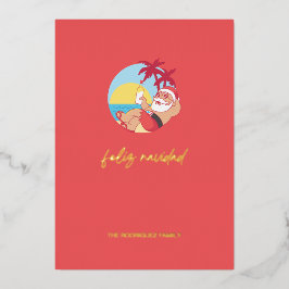 Feliz Navidad Santa Holiday Kaart