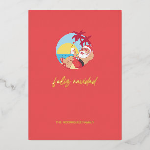 Feliz Navidad Santa Holiday Kaart