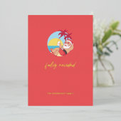 Feliz Navidad Santa Holiday Kaart (Staand Voorkant)