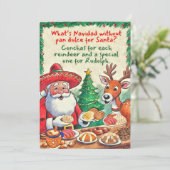 Feliz Navidad Santa & Pan Dulce Kleurrijke Mexicaa Feestdagenkaart (Staand voorkant)
