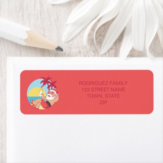 Feliz Navidad Santa Return-adreslabel Etiket (Insitu)