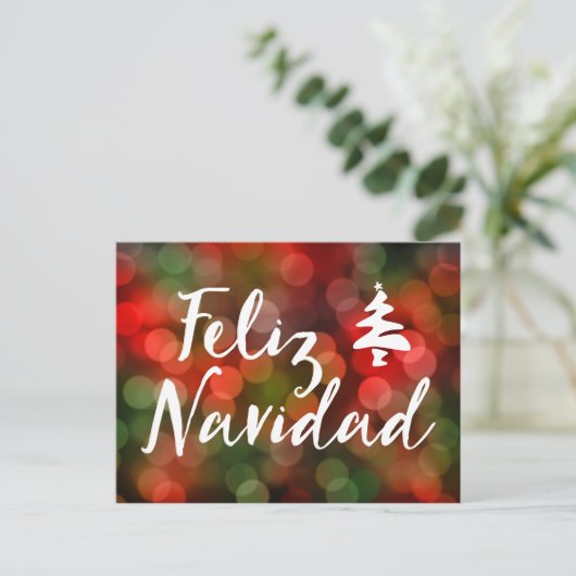 Feliz Navidad (schijnverlichting) Feestdagenkaart (Staand voorkant)