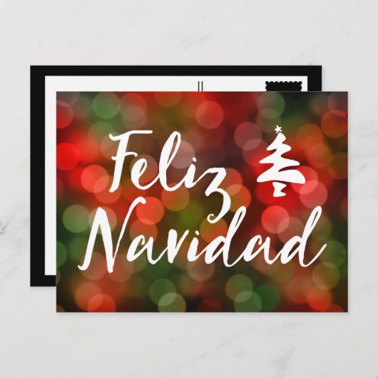Feliz Navidad (schijnverlichting) Feestdagenkaart (Voorkant / Achterkant)