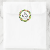 Feliz Navidad Script Red Berry Holiday Wreath Ronde Sticker (Tas)