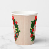 Feliz Navidad set Merry Kerstmis Wreath Bow Papieren Bekers (Rechts)