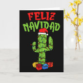 Feliz Navidad Shirt Mexican Christmas Cactus Xmas  Kaart (Gele Bloem)