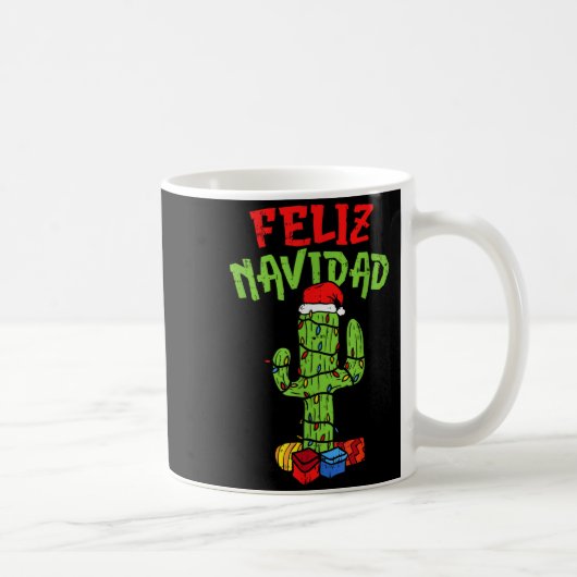 Feliz Navidad Shirt Mexican Christmas Cactus Xmas  Koffiemok (Rechts)