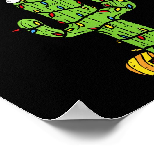 Feliz Navidad Shirt Mexican Christmas Cactus Xmas  Poster (Hoek)