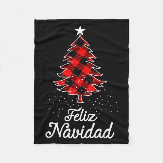 Feliz Navidad Shirts Family - Christmas Trees Buff Fleece Deken (Voorkant)