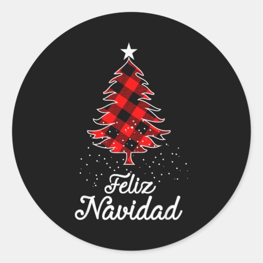 Feliz Navidad Shirts Family - Christmas Trees Buff Ronde Sticker (Voorkant)