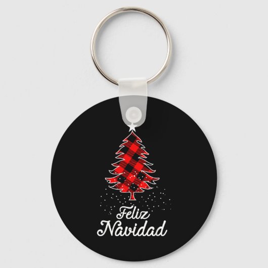 Feliz Navidad Shirts Family - Christmas Trees Buff Sleutelhanger (Voorkant)