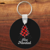 Feliz Navidad Shirts Family - Christmas Trees Buff Sleutelhanger (Voorkant)