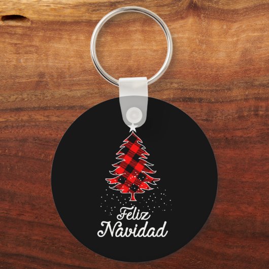 Feliz Navidad Shirts Family - Christmas Trees Buff Sleutelhanger (Voorkant)