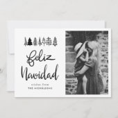 Feliz Navidad Simple Script-kerstfoto Feestdagenkaart (Voorkant)