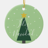 Feliz Navidad: Sneeuw en sterren Keramisch Ornament (Voorkant)