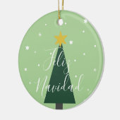 Feliz Navidad: Sneeuw en sterren Keramisch Ornament (Links)