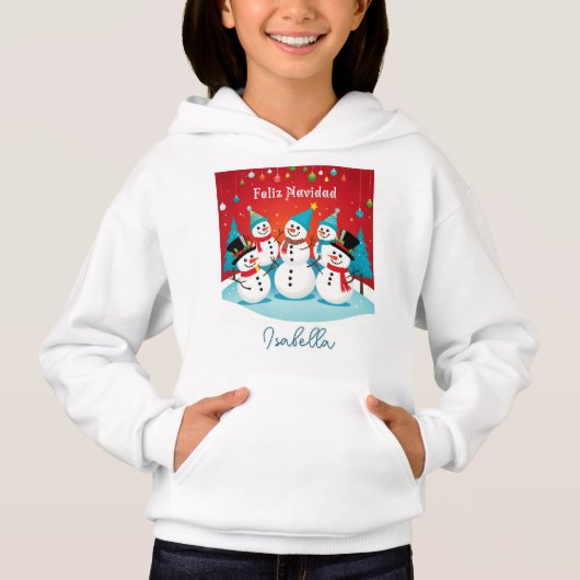 Feliz Navidad Sneeuwman Persoonlijke Naam Spaans (Voorkant)