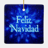 Feliz Navidad - Sneeuwstorm Keramisch Ornament (Achterkant)