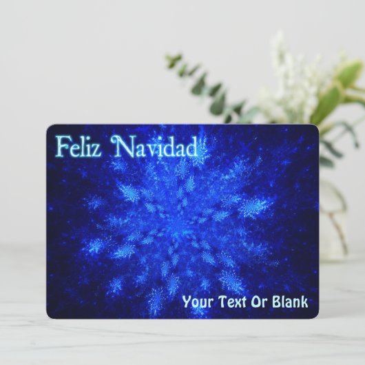 Feliz Navidad - Snowburst Feestdagenkaart (Staand voorkant)