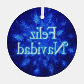 Feliz Navidad - Snowburst Glas Ornament (Achterkant)