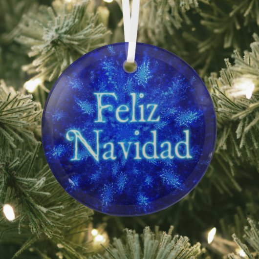 Feliz Navidad - Snowburst Glas Ornament (Insitu)