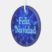 Feliz Navidad - Snowburst Glas Ornament (Voorkant links)