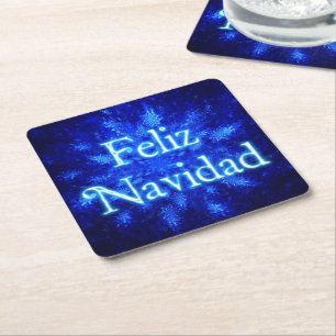 Feliz Navidad - Snowburst Kartonnen Onderzetters