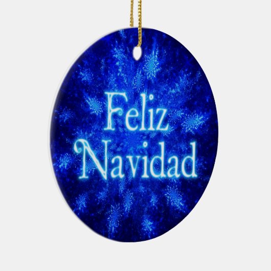 Feliz Navidad - Snowburst Keramisch Ornament (Rechts)
