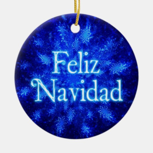 Feliz Navidad - Snowburst Keramisch Ornament (Voorkant)