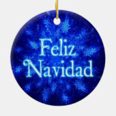 Feliz Navidad - Snowburst Keramisch Ornament (Achterkant)