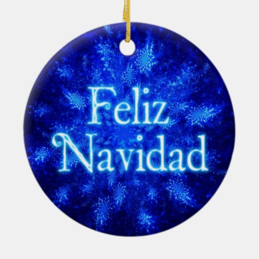 Feliz Navidad - Snowburst Keramisch Ornament (Achterkant)