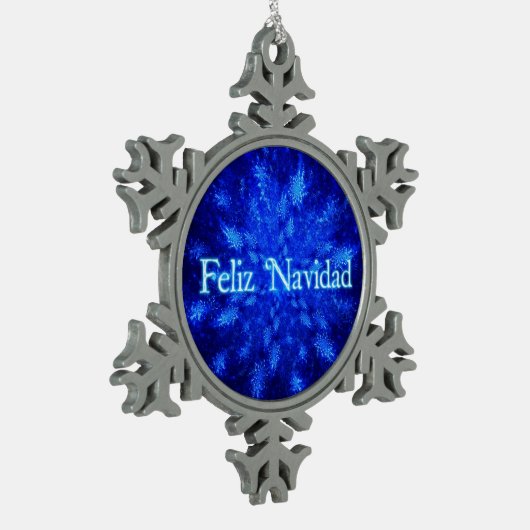 Feliz Navidad - Snowburst Tin Sneeuwvlok Ornament (Links)